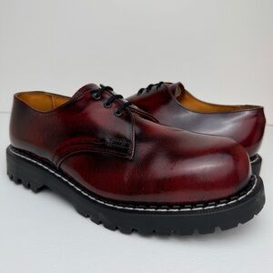 Vintage NPS Oxblood Red Black Leather MIE Rub Off Oxfords UK 8